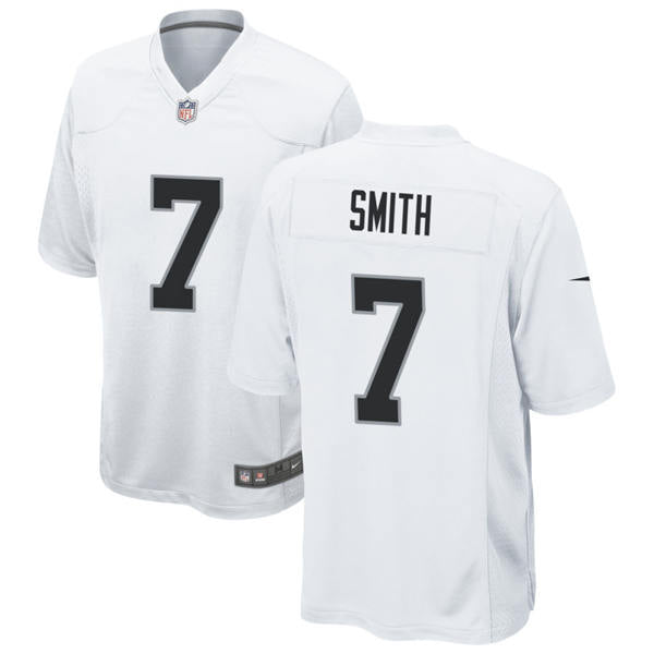Men’s Las Vegas Raiders #7 Geno Smith Nike White Vapor F.U.S.E. Limited Player Jersey