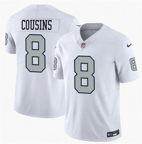Men’s Las Vegas Raiders #8 Kirk Cousins Nike White Silver Alternate Vapor F.U.S.E. Limited Jersey