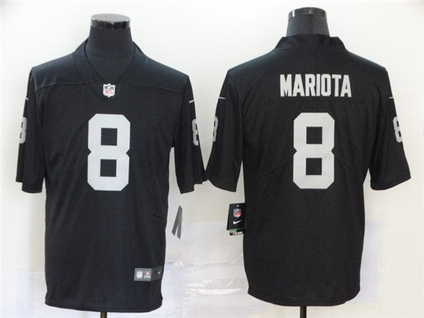 Men’s Las Vegas Raiders #8 Marcus Mariota Nike Black Football Game Jersey