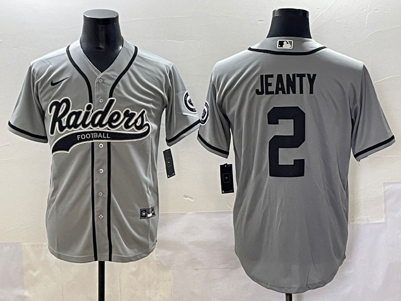 Men’s Las Vegas Raiders Ashton Jeanty #2 Gray Jersey