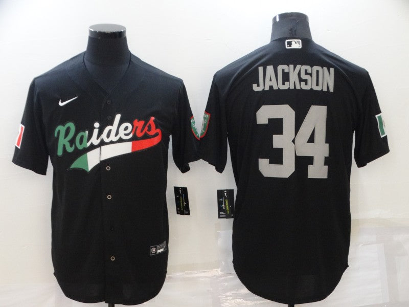 Men’s Las Vegas Raiders Bo Jackson #34 Black Jersey Joint Edition