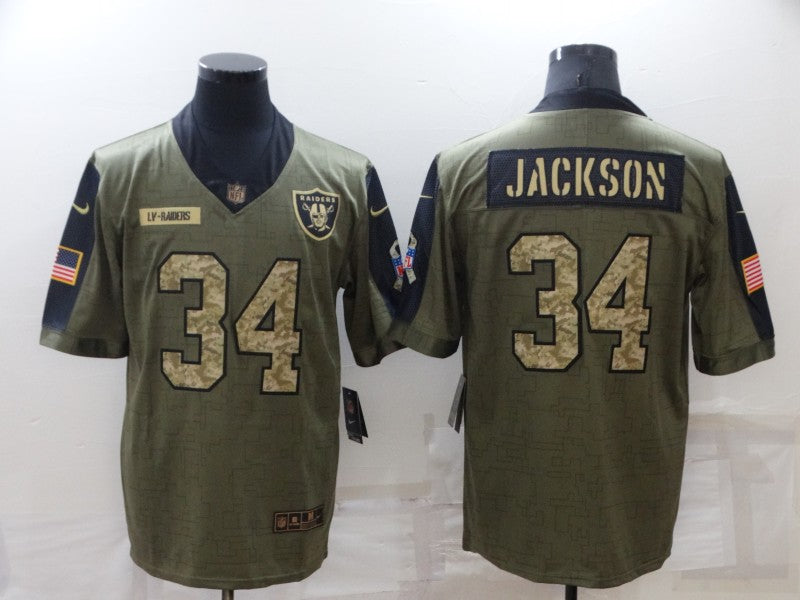 Men’s Las Vegas Raiders Bo Jackson #34 Brown Alternate Jersey