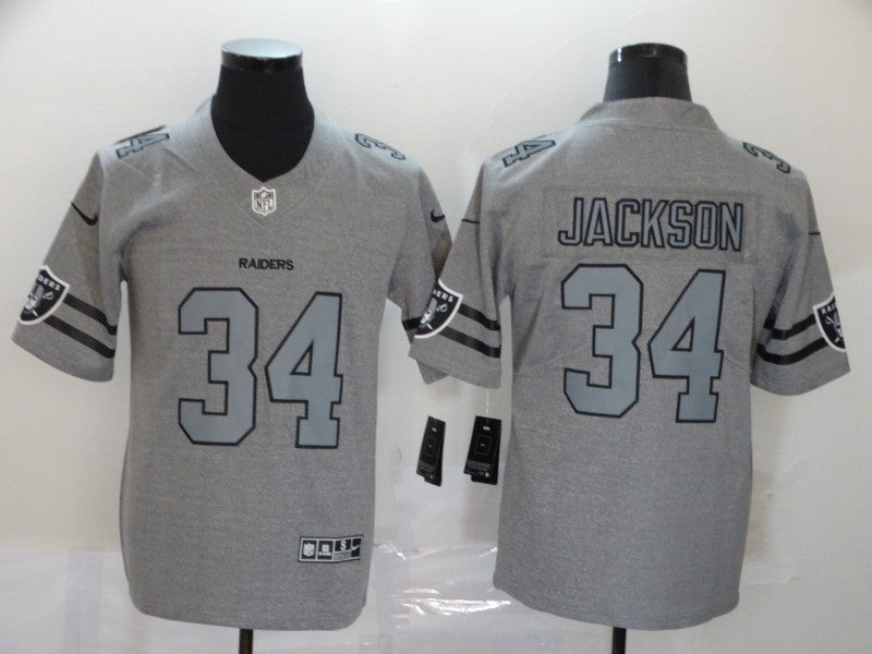 Men’s Las Vegas Raiders Bo Jackson #34 Gray Jersey