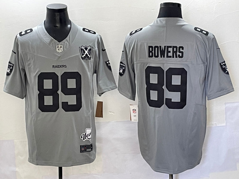 Men’s Las Vegas Raiders Brock Bowers #89 Gray Jersey