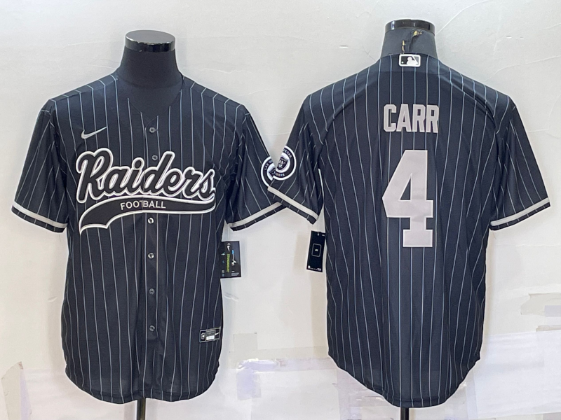 Men’s Las Vegas Raiders Derek Carr #4 Black Jersey Joint Edition