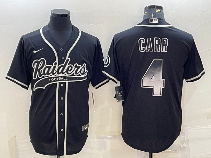 Men’s Las Vegas Raiders Derek Carr #4 Black Jersey Joint Edition