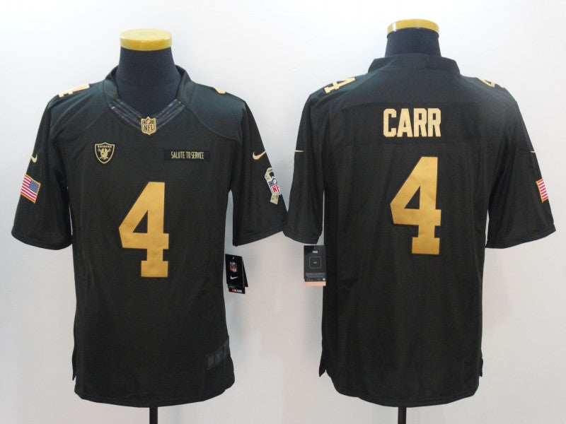 Men’s Las Vegas Raiders Derek Carr #4 Black Team Jersey