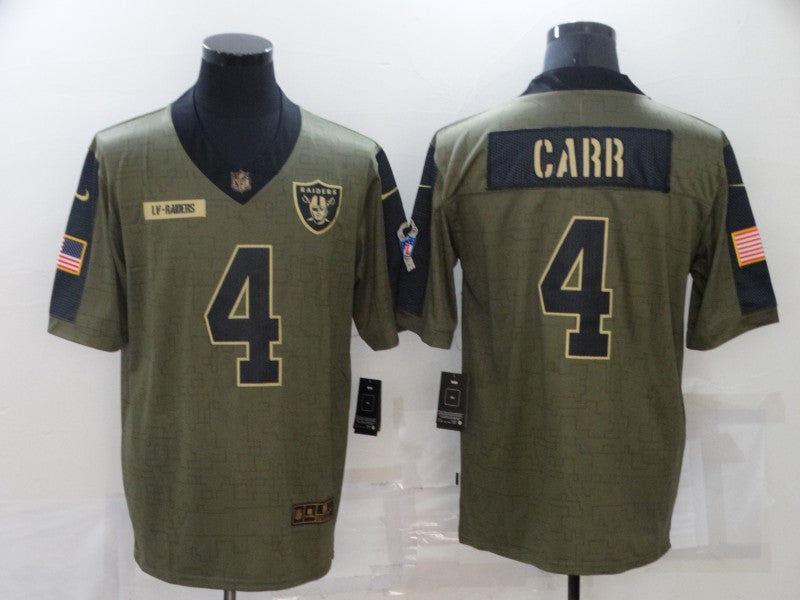 Men’s Las Vegas Raiders Derek Carr #4 Brown Authentic Jersey