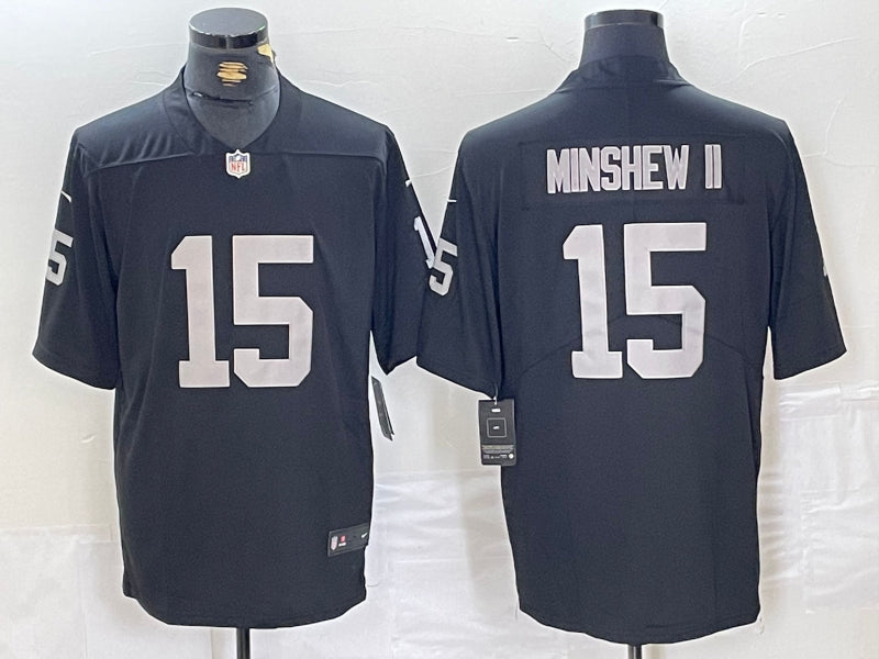 Men’s Las Vegas Raiders Gardner Minshew II #15 Black Jersey