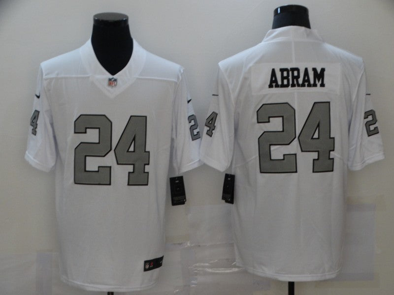 Men’s Las Vegas Raiders Jonathan Abram #24 White Jersey