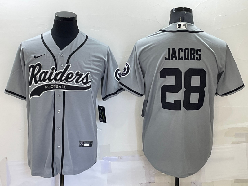 Men’s Las Vegas Raiders Josh Jacobs #28 Gray Jersey Joint Edition