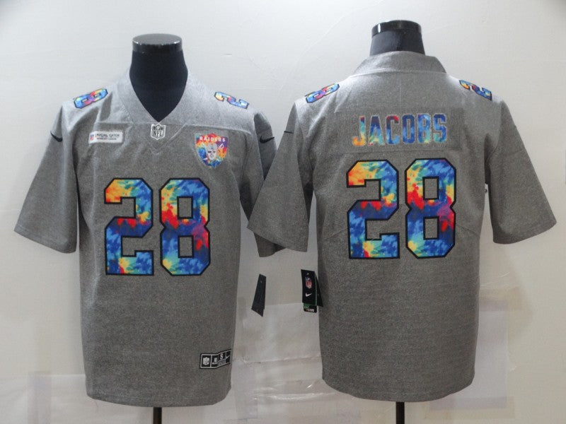 Men’s Las Vegas Raiders Josh Jacobs #28 Gray Jersey