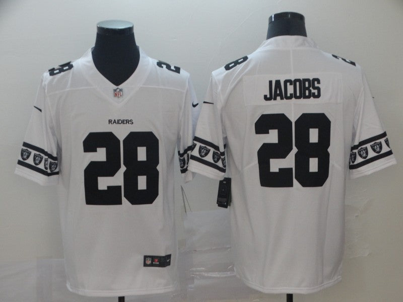Men’s Las Vegas Raiders Josh Jacobs #28 White Authentic Jersey
