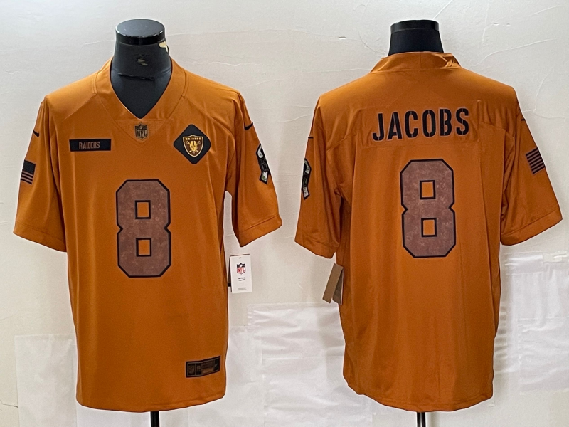 Men’s Las Vegas Raiders Josh Jacobs #8 Brown 2023 Salute To Service Limited Jersey
