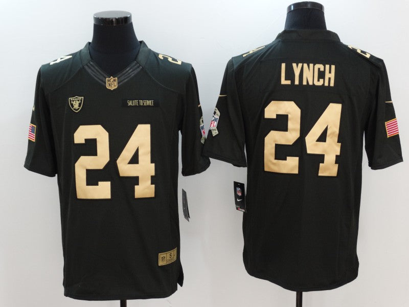 Men’s Las Vegas Raiders Marshawn Lynch #24 Black Jersey