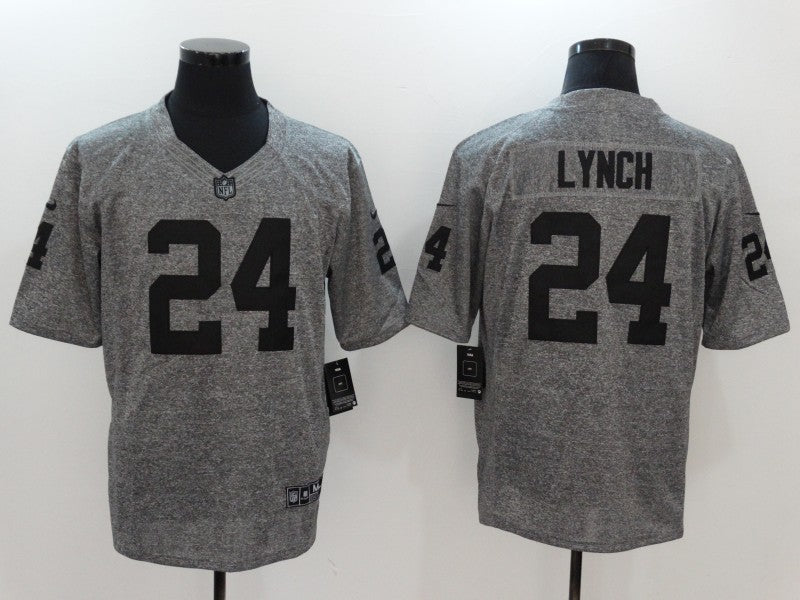 Men’s Las Vegas Raiders Marshawn Lynch #24 Gray Jersey
