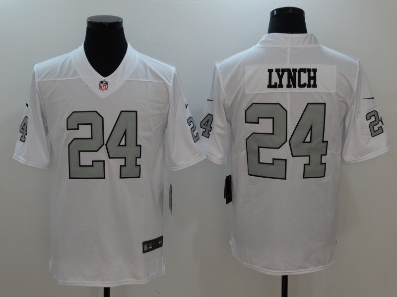 Men’s Las Vegas Raiders Marshawn Lynch #24 White Jersey