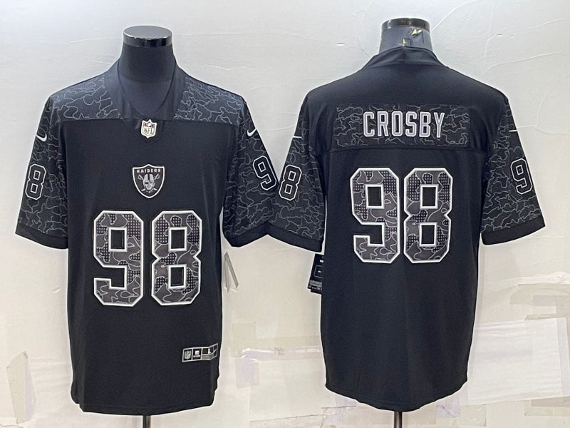 Men’s Las Vegas Raiders Maxx Crosby #98 Black RFLCTV Limited Jersey
