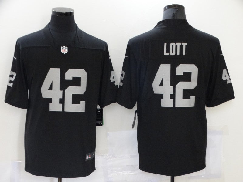 Men’s Las Vegas Raiders Ronnie Lott #42 Black Jersey