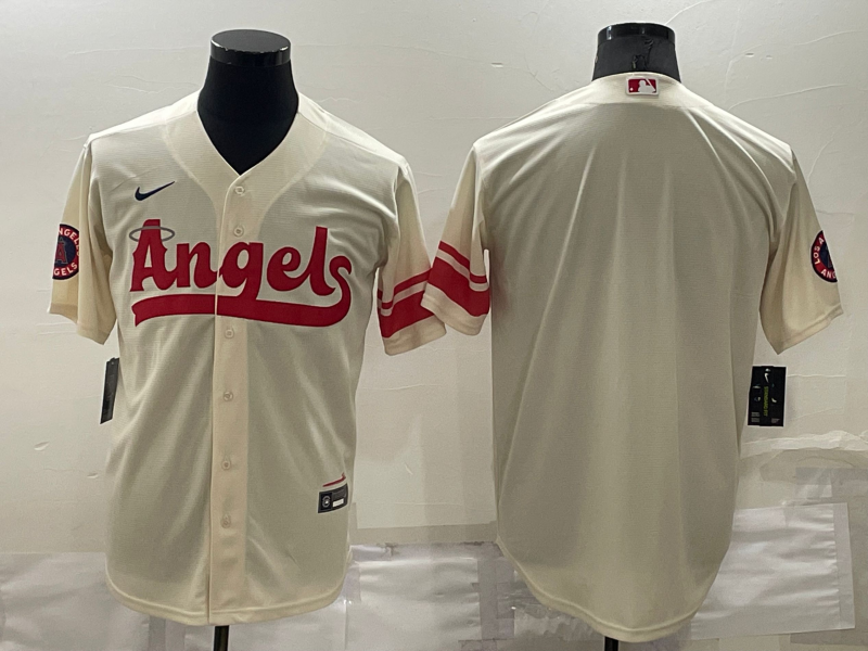 Men’s Los Angeles Angels Cream 2022 City Connect Team Blank Jersey