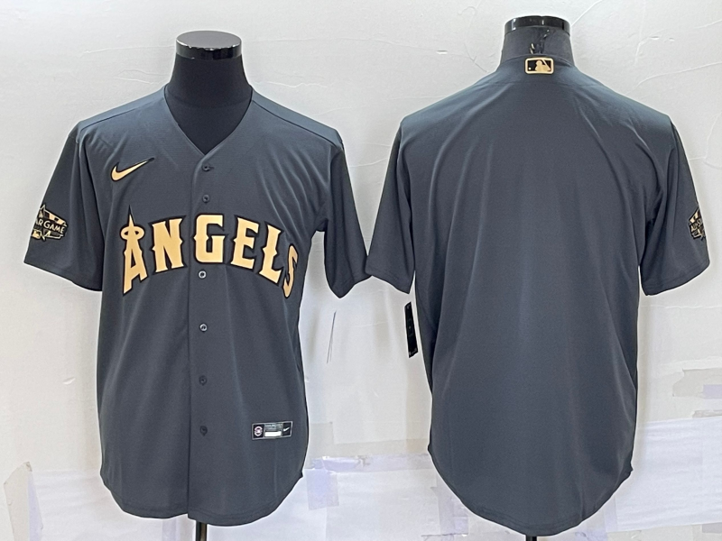 Men’s Los Angeles Angels Dark Gray Alternate Team Blank Jersey