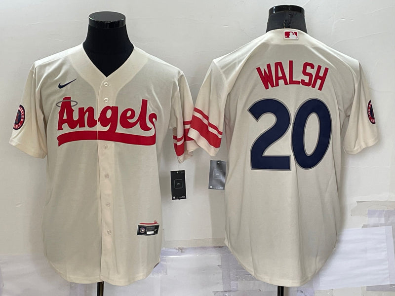 Men’s Los Angeles Angels Jared Walsh #20 Cream City Connect Jersey
