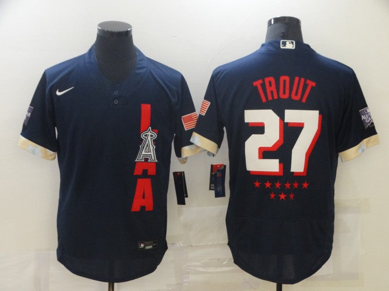Men’s Los Angeles Angels Mike Trout #27 ALL STAR Navy Jersey