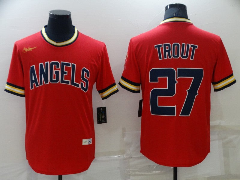 Men’s Los Angeles Angels Mike Trout #27 Red Jersey