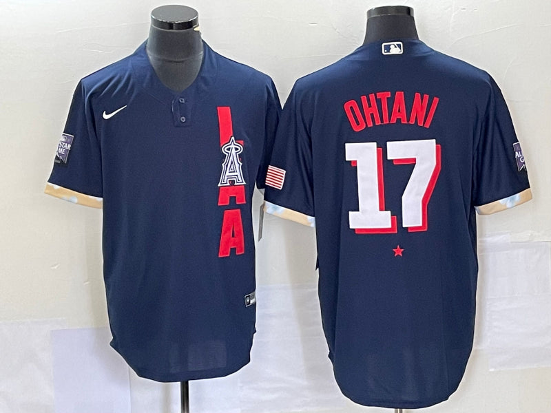 Men’s Los Angeles Angels Shohei Ohtani #17 ALL STAR Navy Baseball Jersey