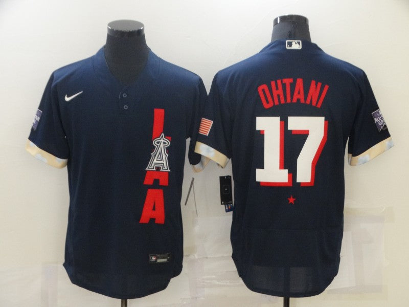 Men’s Los Angeles Angels Shohei Ohtani #17 ALL STAR Navy Baseball Jersey