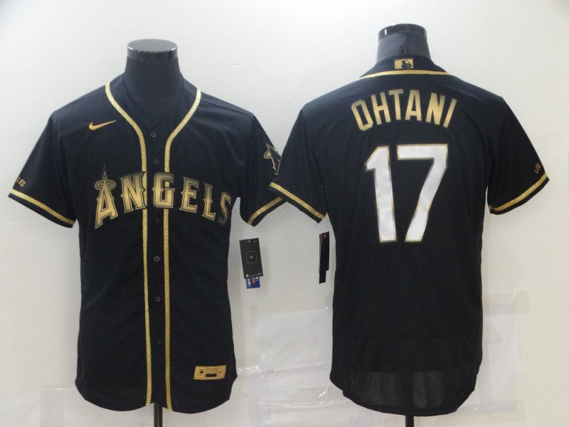 Men’s Los Angeles Angels Shohei Ohtani #17 Black Sewn Jersey