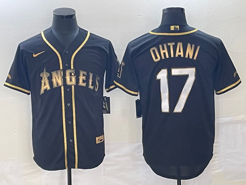 Men’s Los Angeles Angels Shohei Ohtani #17 Black Sewn Jersey