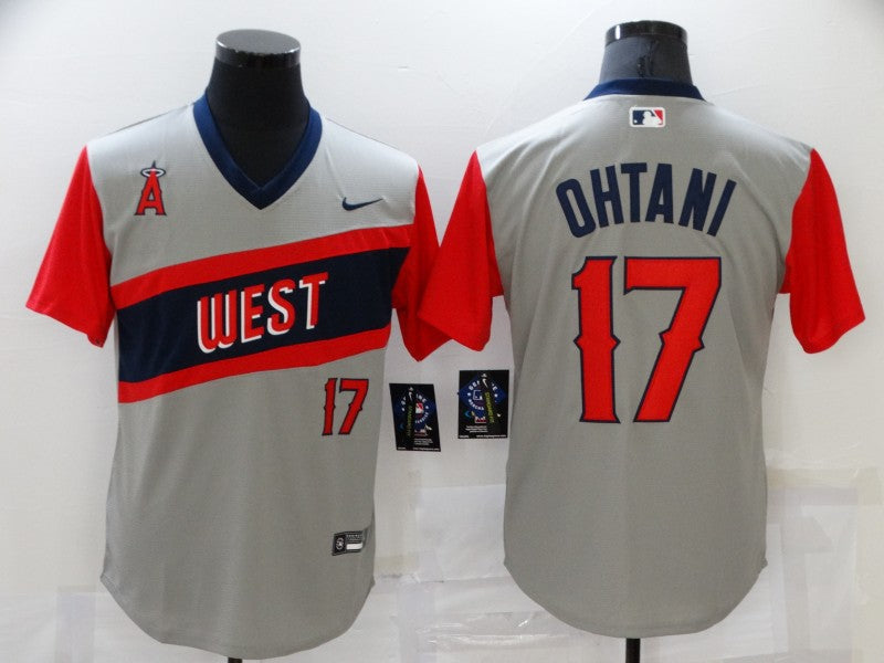 Men’s Los Angeles Angels Shohei Ohtani #17 Gray Printed Baseball Jersey