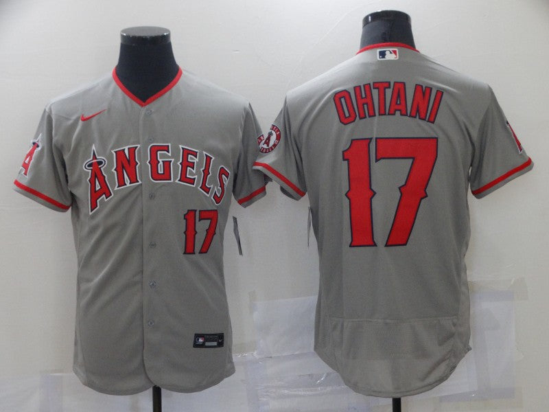 Men’s Los Angeles Angels Shohei Ohtani #17 Gray Sewn Jersey