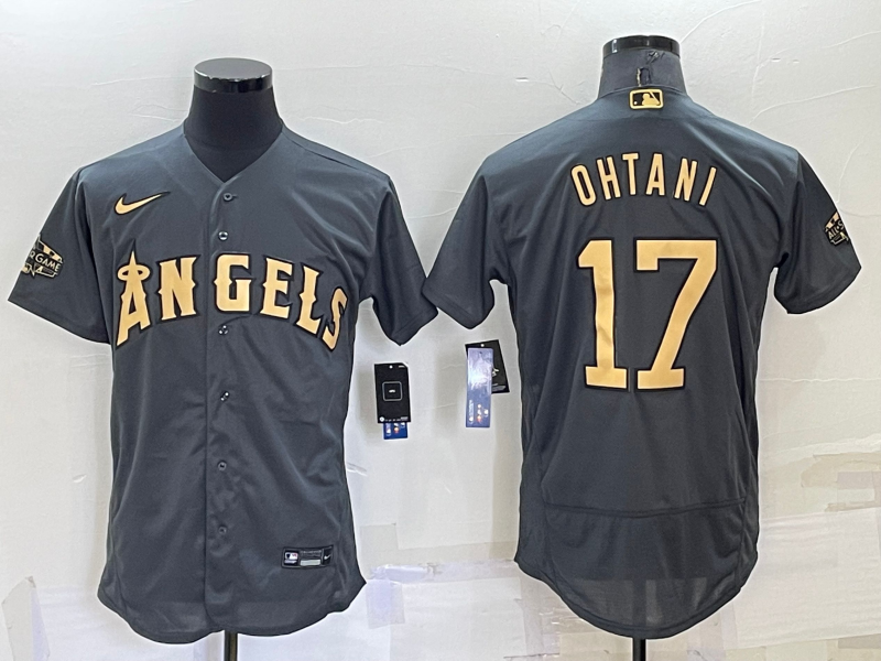 Men’s Los Angeles Angels Shohei Ohtani #17 Gray Stitched Jersey
