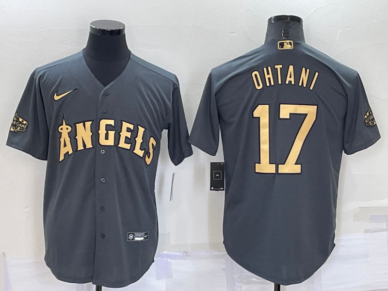 Men’s Los Angeles Angels Shohei Ohtani #17 Gray Stitched Jersey