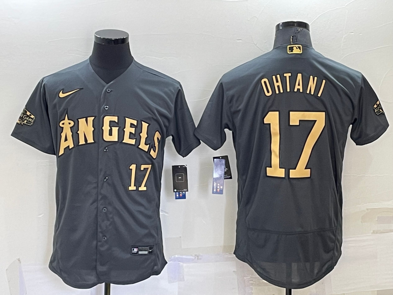 Men’s Los Angeles Angels Shohei Ohtani #17 Gray Stitched Jersey