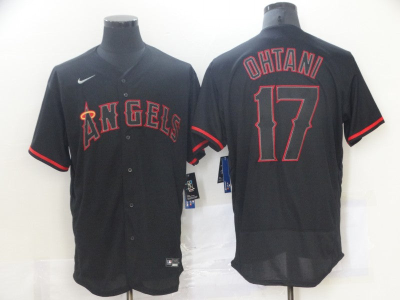 Men’s Los Angeles Angels Shohei Ohtani #17 MLB Black Sewn Baseball Jersey