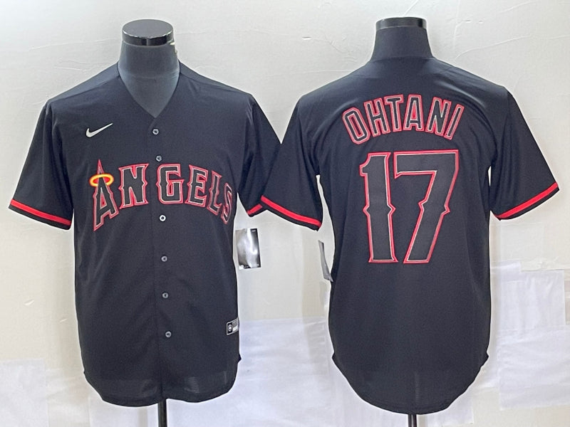 Men’s Los Angeles Angels Shohei Ohtani #17 MLB Black Sewn Baseball Jersey