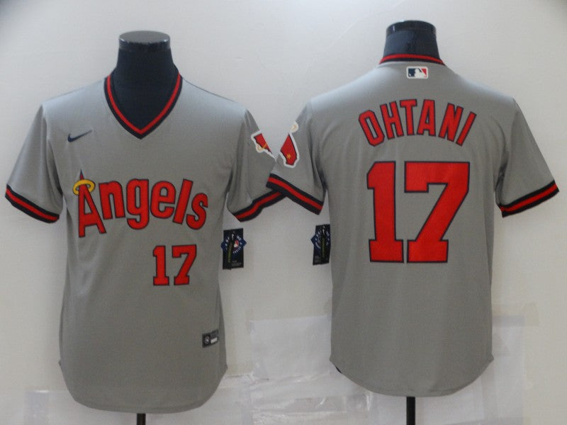 Men’s Los Angeles Angels Shohei Ohtani #17 MLB Gray Printed Baseball Jersey