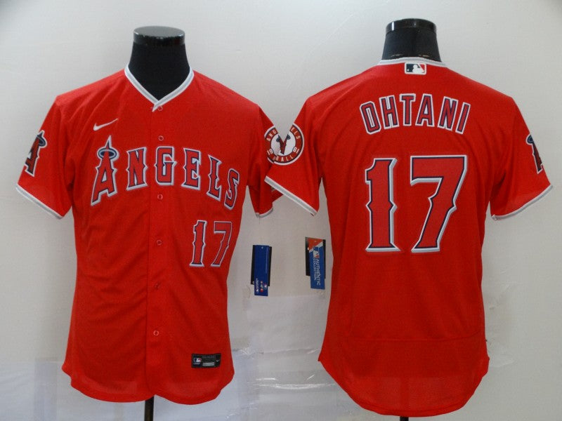Men’s Los Angeles Angels Shohei Ohtani #17 Red Sewn Jersey