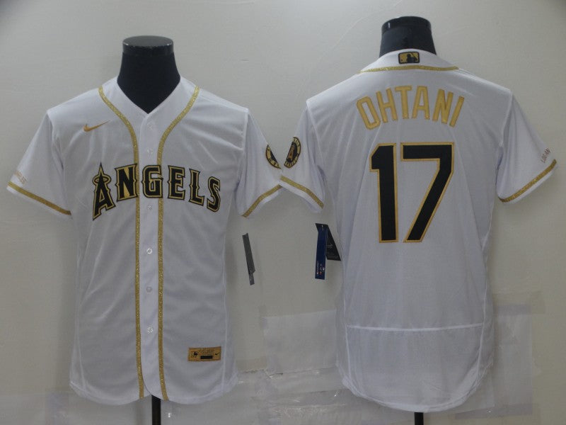 Men’s Los Angeles Angels Shohei Ohtani #17 White Sewn Baseball Jersey