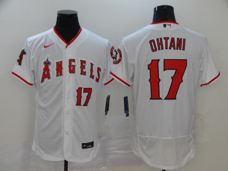 Men’s Los Angeles Angels Shohei Ohtani #17 White Sewn Jersey