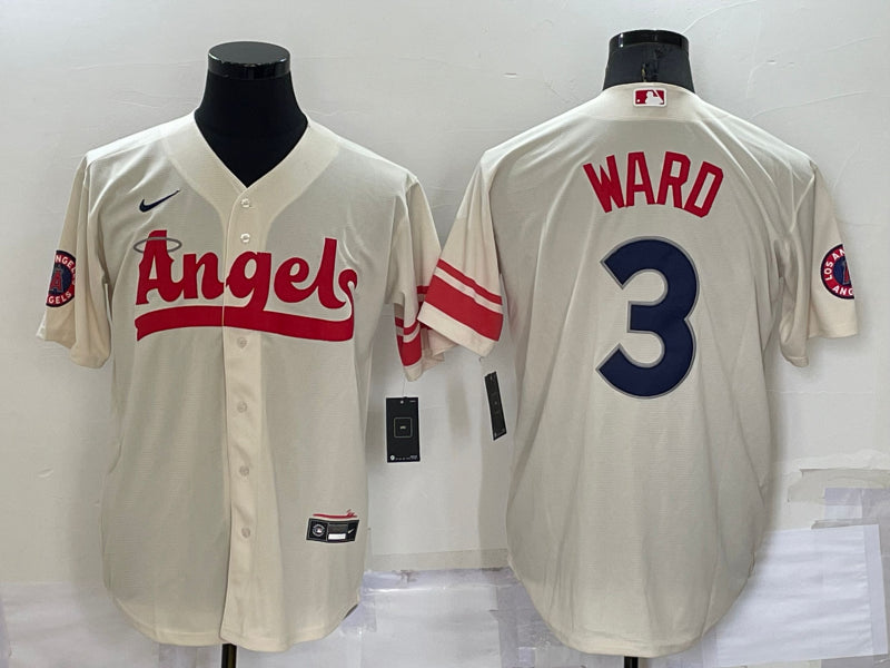 Men’s Los Angeles Angels Taylor Ward #3 Cream City Connect Jersey