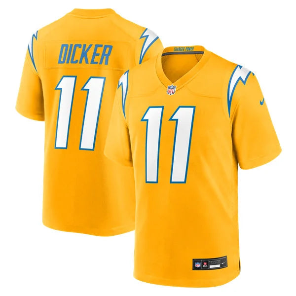 Men’s Los Angeles Chargers #11 Cameron Dicker Nike Gold Alternate Charger Power Vapor F.U.S.E. Limited Jersey