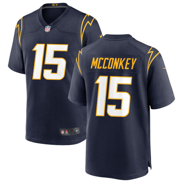 Men’s Los Angeles Chargers #15 Ladd McConkey Nike Navy Alternate Vapor Limited Player Jersey