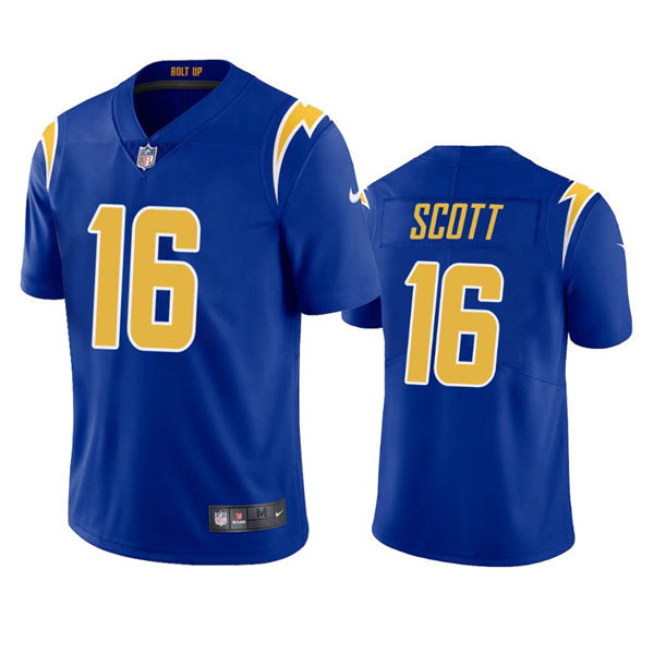 Men’s Los Angeles Chargers #16 J.K. Scott Royal Gold 2nd Alternate Vapor Limited Jersey