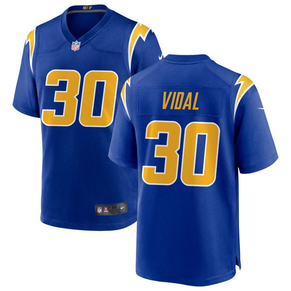 Men’s Los Angeles Chargers #30 Kimani Vidal Nike Royal Gold 2nd Alternate Vapor Limited Jersey