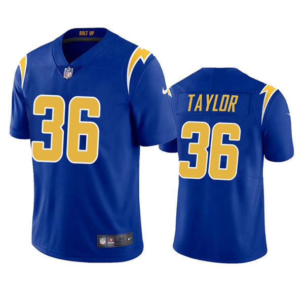 Men’s Los Angeles Chargers #36 Ja’Sir Taylor Royal Gold 2nd Alternate Vapor Limited Jersey