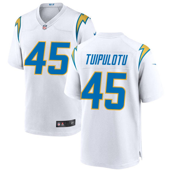 Men’s Los Angeles Chargers #45 Tuli Tuipulotu Nike White Vapor Limited Player Jersey